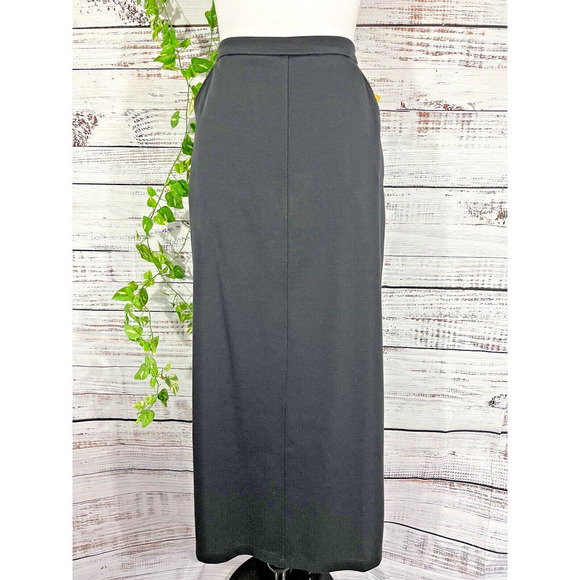 Modern Sole New Stretch QVC Skirt Medium Long Black Ponte Knit Straight Modest - Picture 1 of 12